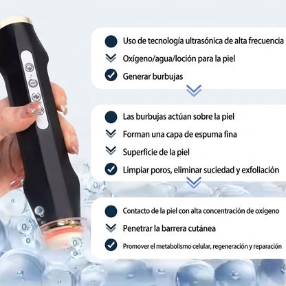 Oxygen Bubble Pen – Dispositivo Facial de Burbujas de Oxígeno CO2 con Terapia LED